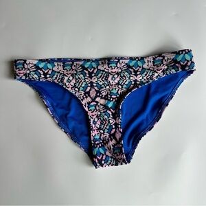 Aerie Blue & Pink Patterned Bikini Bottom Size XS